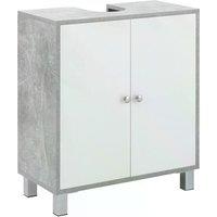 kleankin Under-Sink Vanity Unit: Adjustable Shelving for Bathroom Storage, White & Grey Aosom UK