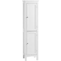 kleankin Tall Bathroom Storage Unit, Slim Bathroom Cabinet with Adjustable Shelves and Double Door, White