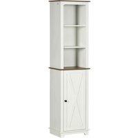 kleankin Bathroom Cabinet, Tall Storage Cabinet with Door and Adjustable Shelves, 39.5 x 30 x 160 cm