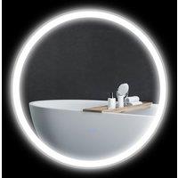 Kleankin LED Illuminated Bathroom Mirror, Round, 3 Colour Temperatures, Anti-Fog, Frameless, Hardwired, 60x60cm Aosom UK