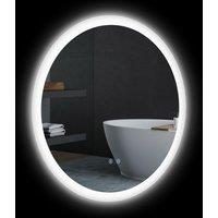 kleankin LED Bathroom Mirror: Round Wall-Mounted Illuminated Mirror, 3 Colour Settings, Anti-Fog, Memory, Aluminium Frame, 70 x 70 cm Aosom UK