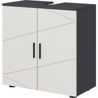 kleankin Under Sink Cabinet, Bathroom Vanity Unit, Floor Basin Storage Cupboard with Double Doors and Shelf, 60 x 30 x 60 cm, Light Grey