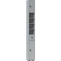 kleankin 180cm Slim Bathroom Cabinet, with Drawer, Shelves and Cupboards - Grey
