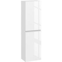 kleankin Bathroom Storage Unit, Tall Bathroom Cabinet with 2 Cupboards and Adjustable Shelves, White