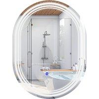 Kleankin LED Illuminated Bathroom Mirror, 700x500mm, Anti-fog with Touch Switch, Can Be Hung Vertically or Horizontally Aosom UK