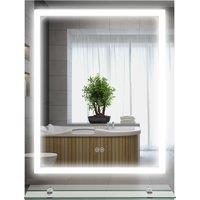 kleankin Illuminated Vanity Mirror: Smart LED Lighting, Anti-Fog, Shelving, 3 Colour Modes, 80x60cm Aosom UK