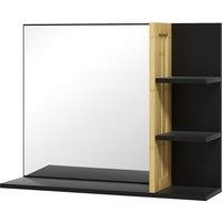 HOMCOM Bathroom Mirror with Shelf, Wall-mounted Makeup Mirror, Modern Vanity Mirror with 4 Storage Shelves for Make Up, Black Aosom UK