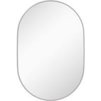 HOMCOM 60cm Round Tempered Glass Bathroom Mirror - Silver Tone