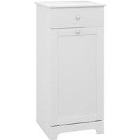 HOMCOM Bathroom Cabinet with Laundry Basket, Bathroom Storage Unit with Foldable Laundry Hamper and Drawer for Washroom, White Aosom UK