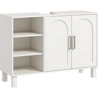 HOMCOM Under-sink cabinet bathroom vanity with two-level cabinet adjustable shelves 90l x 30P x 63H cm cream