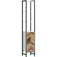 HOMCOM Tall Bathroom Cabinet with 3 Shelves, Slim Storage Cabinet with Adjustable Shelf for Kitchen, Living Room, Hallway, 30 x 30 x 170cm