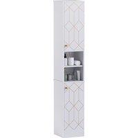 HOMCOM Tall Bathroom Storage Cabinet with Doors, Slim Bathroom Storage Unit with Adjustable Shelves, Freestanding Bathroom Storage Unit, White