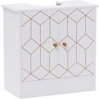 HOMCOM Under Sink Bathroom Cabinet, Under Sink Cabinet with Adjustable Shelf and Open Compartment for Basin with or without Pedestal, 60 x 30 x 60cm, White