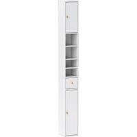 HOMCOM 178 cm Narrow Tall Bathroom Cabinet - White