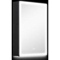 HOMCOM Bathroom Mirror Cabinet with LED Lights and Shaver Socket, 500 x 700 mm Wall Mounted Bathroom Cabinet with Mirror, Demister Pad, Black