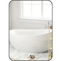 HOMCOM 70 x 50cm Curved Bathroom Mirror - Black
