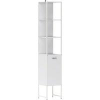 HOMCOM Tall Bathroom Cabinet with Open Shelves and Adjustable Shelf - White