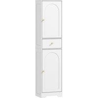 HOMCOM Tall Bathroom Cabinet with Arched Doors - White