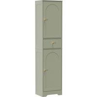 HOMCOM Tall Bathroom Cabinet with Arched Doors - Light Green