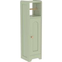 HOMCOM Small Bathroom Storage Cabinet with Toilet Roll Holder - Light Green