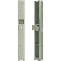 HOMCOM 185 cm Tall Bathroom Cabinet with Arched Doors - Light Green