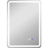 HOMCOM 50 x 70 cm Bluetooth LED Bathroom Mirror with Anti-Fog - Silver Tone