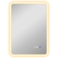 HOMCOM 50 x 70 cm Backlit Illuminated Bathroom Mirror with LED Lights and Bluetooth - Silver Tone