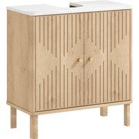 HOMCOM Under Sink Bathroom Cabinet for Basin without or with Pedestal - Oak