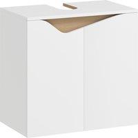 HOMCOM Under Sink Bathroom Cabinet, Bathroom Storage Cabinet with Soft-Close Doors, for Basin without Pedestal, White