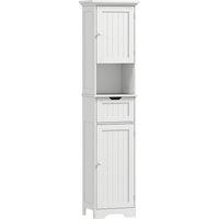 HOMCOM Slim Bathroom Storage Cabinet, with Sensor Lights - White