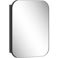 HOMCOM Bathroom Medicine Cabinet with Mirror, Bathroom Wall Cabinet with Adjustable Shelves, Soft Close Hinges, Black