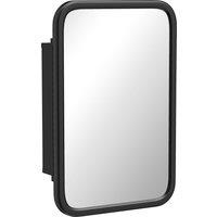 HOMCOM Bathroom Wall Cabinet with Tempered Mirror Metal Bathroom Mirror Cabinet with 3 Shelves Black