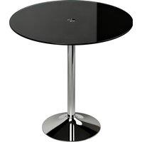 HOMCOM Round Bar Table, Modern Dining Table with Tempered Glass Top and Steel Frame for 4, 70 x 70 x 75.5cm, Black