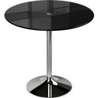 HOMCOM Round Bar Table, Modern Dining Table with Tempered Glass Top and Steel Frame for 4, 80 x 80 x 77cm, Black
