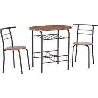 HOMCOM MDF 2 Person Dining Table Set 2-Seater Bar Stool and Table Set Aosom UK