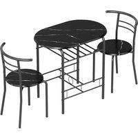 HOMCOM Three-Piece Compact Dining Set - Black