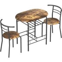 HOMCOM Three-Piece Compact Dining Set - Rustic Brown