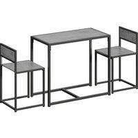 HOMCOM 3 Piece Table Stool Set - Charcoal Grey Wood-Effect