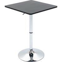 HOMCOM Modern Height Adjustable Counter Bar Table with 360 Swivel Tabletop and Electroplating Metal Base, Bistro Table, Black and Silver Aosom UK