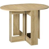 HOMCOM 2 Drop Leaf Dining Table, Folding Dining Table for Small Space, Kitchen, Dining Room, Oak Aosom UK