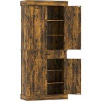HOMCOM Tall Kitchen Cupboard, Kitchen Pantry Cabinet with Drawer, Shelves, Brown Aosom UK