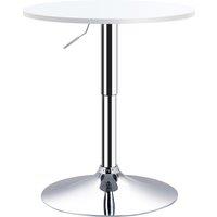 HOMCOM Adjustable Round Bistro Table, Bar Table with Swivel Top, Metal Frame, Stylish Pub Table for Kitchen, White Aosom UK