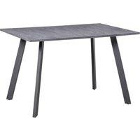 HOMCOM Rectangular Dining Table with Metal Legs and Spacious Tabletop for Kitchen, Dining & Living Room, Modern Dining Table, Dark Grey Aosom UK