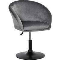HOMCOM Swivel Bar Stool Fabric Dining Chair Dressing Stool with Tub Seat, Back, Adjustable Height, Grey Aosom UK