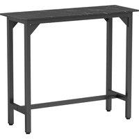 HOMCOM Rectangular Bar Table, Marble Effect Pub Coffee Table for Small Space, Breakfast Dining, Black Marble Effect