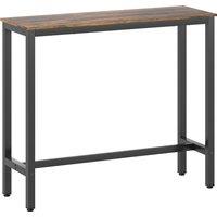 HOMCOM Rectangular Bar Table, Wood Effect Pub Coffee Table for Small Space, Breakfast Dining, Kitchen, Industrial, Rustic Brown