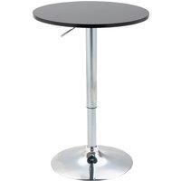 HOMCOM Adjustable Bar Table with Round Countertop, Metal Base, Home Bar, Bistro Table, Dining & Kitchen Centrepiece, Black Aosom UK