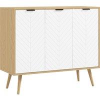 HOMCOM Modern Sideboard and Buffet, Dining Room Cabinet with Adjustable Shelves and 3 Doors, White