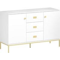 HOMCOM Modern White and Gold Sideboard