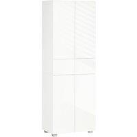 HOMCOM 4-Door Kitchen Cupboard, Freestanding 5-Tier Storage Cabinet with 3 Adjustable Shelves, 2 Drawers for Living Room, Dining Room